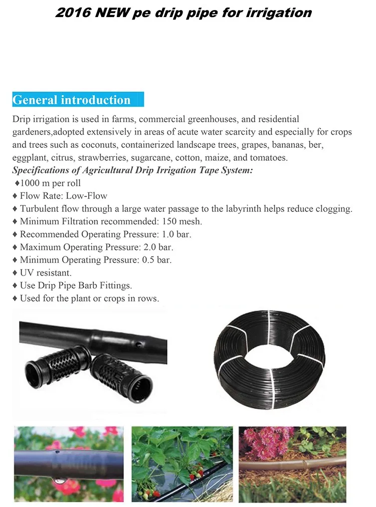 Hdpe Drip Irrigation Pipe Pe100 Plastic Tube Pipe Black Hdpe Irrigation