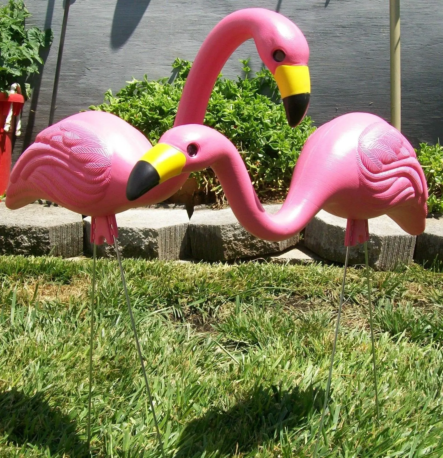 pink yard flamingos