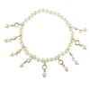High Quality Dangle Foot Anklet Jewelry Pearl Rhinestone Bead Chain Tassel Anklet Bracelet