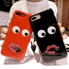Big eyes rhinestone red lips for apple 6splus mobile phone shell for iphone X creative porcelain bright surface 7P female 8