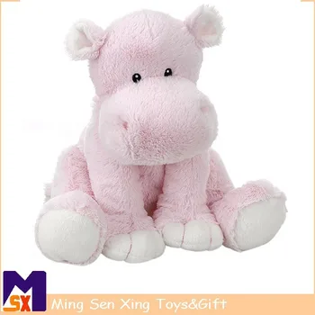 peluche hippopotame rose