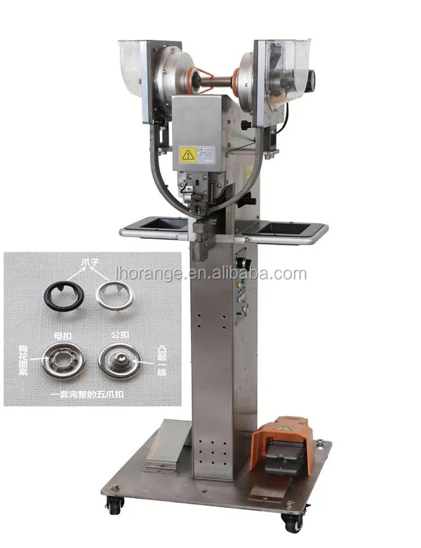 Automatic Feeding 10mm Metal Snap Button Attaching Machine for Thick Fabric  - China Automatic Snap Button Machine and Automatic Snap Button Attaching  Machine