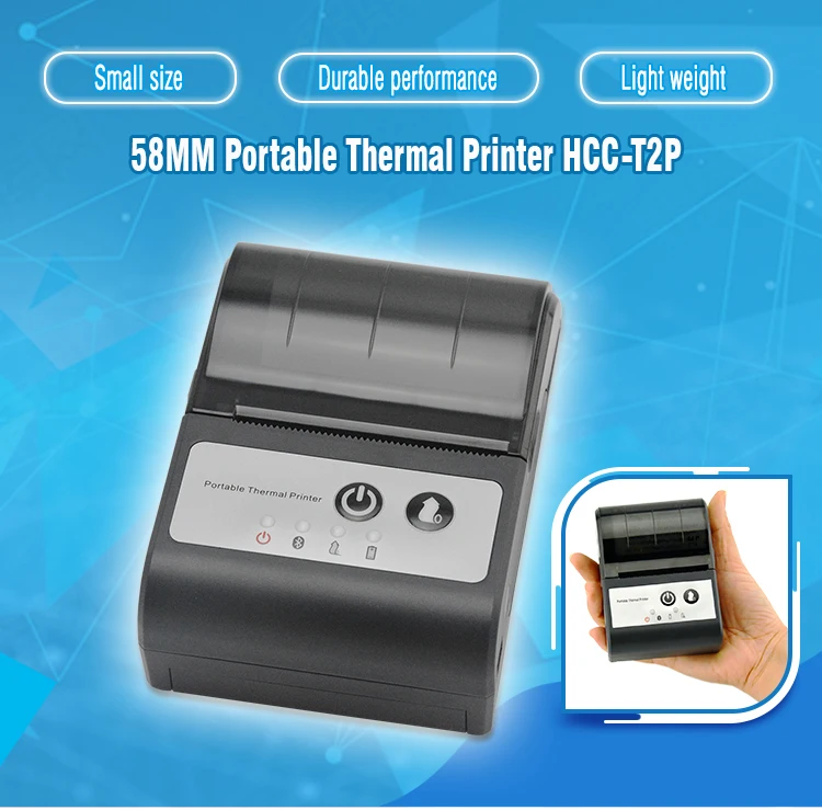Mini 58mm Bluetooth Handheld Mobile Thermal Portable Printer HCC-T2P