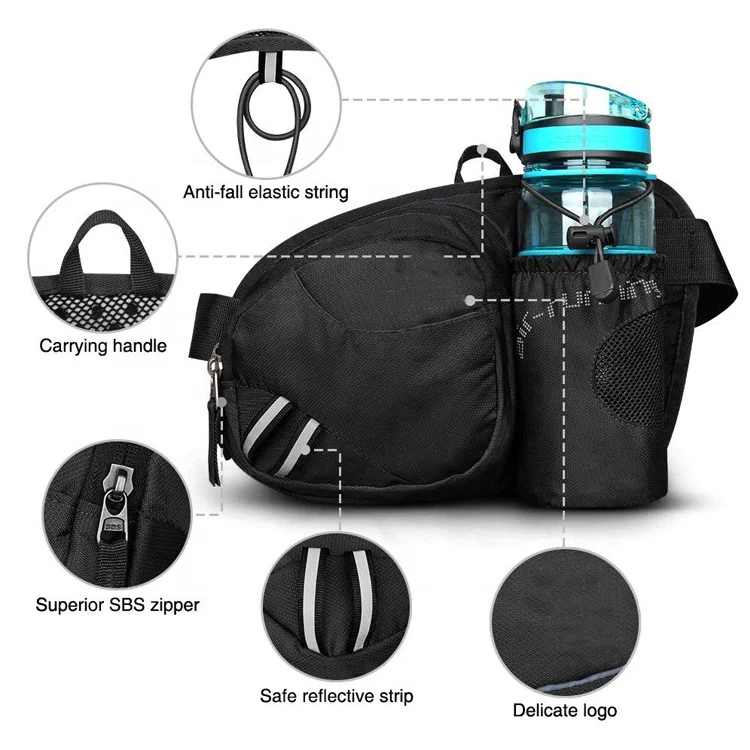 running bum bag with water bottle