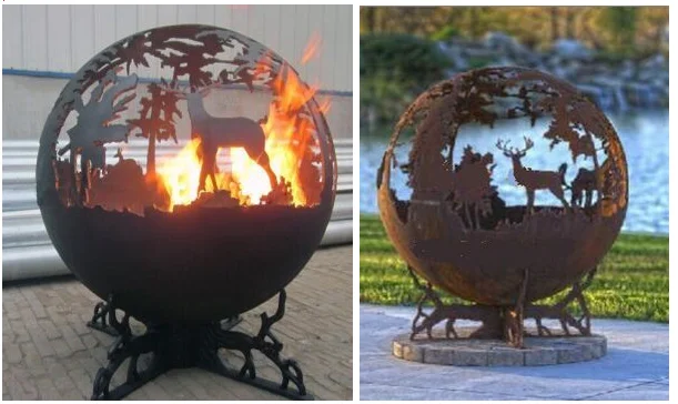 Hot sell outdoor carbon steel fire pits ,steel sphere fire pits