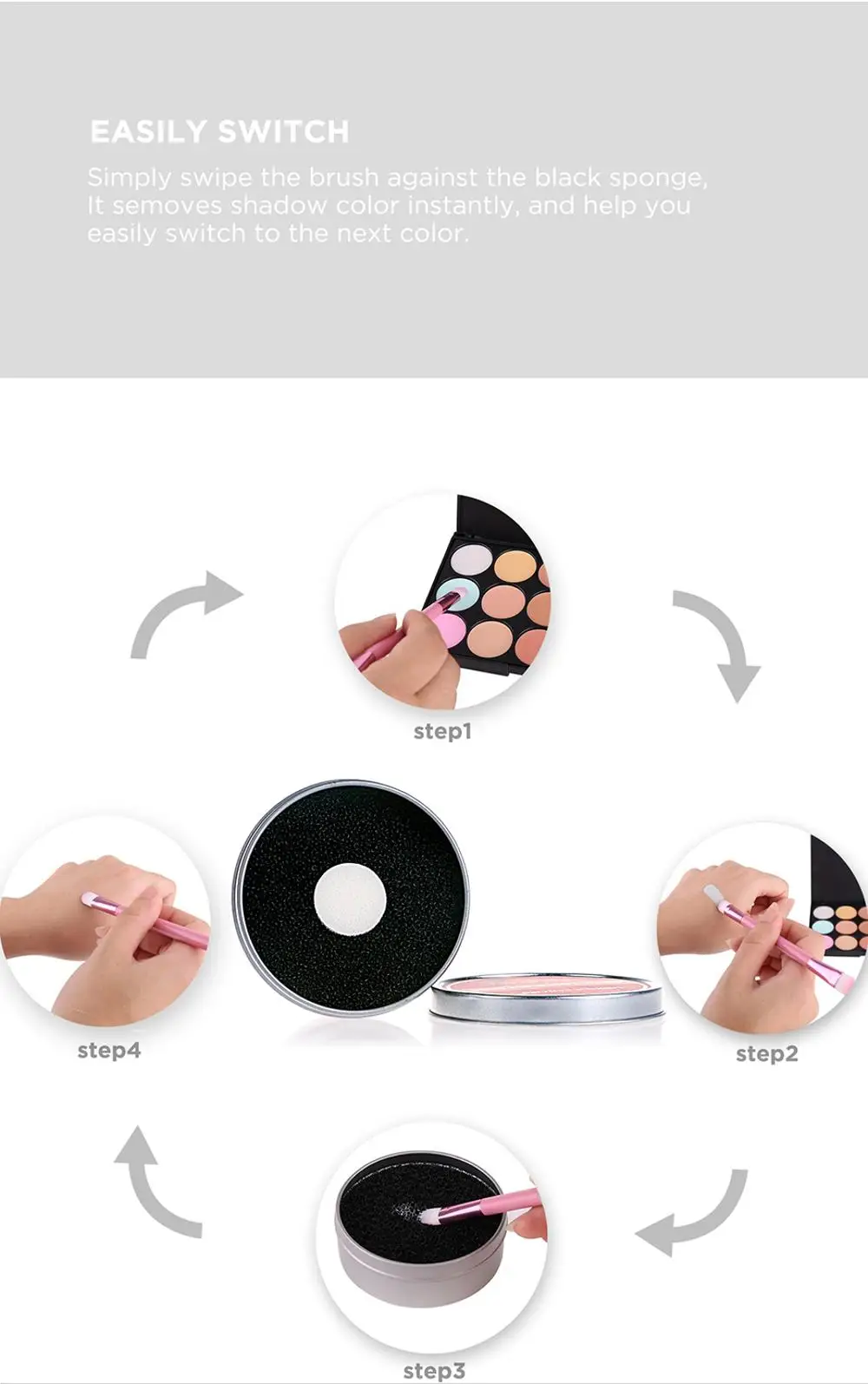 Private Label Free Sample Foaming Sponge Makeup Brush Cleaner