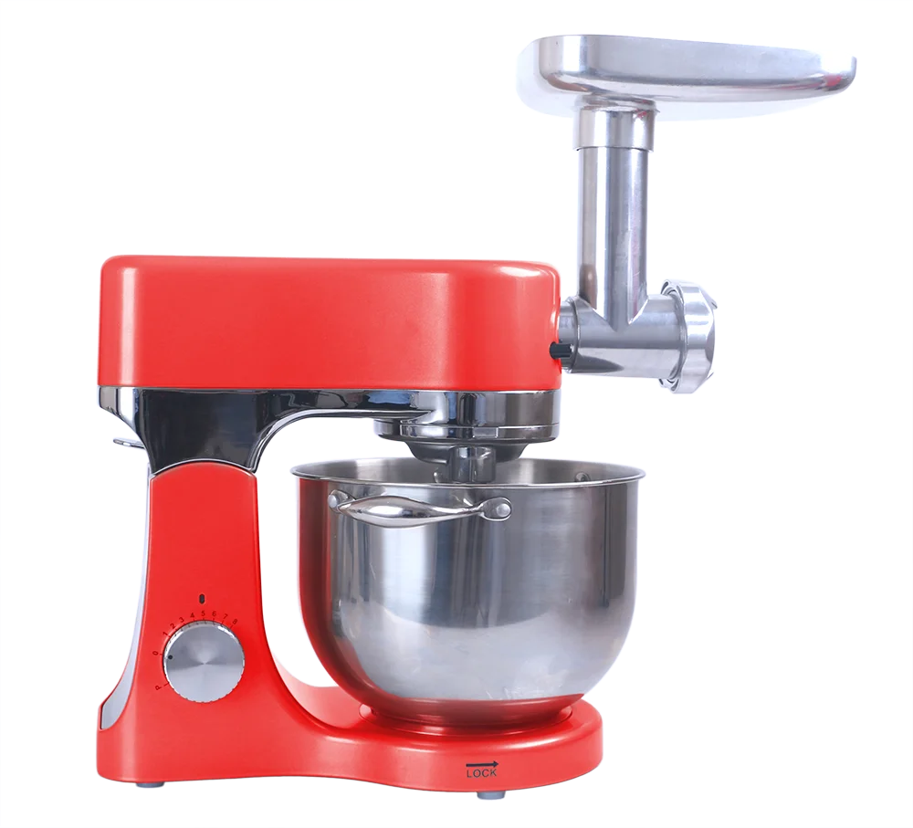 1200W dough kneading and meat grinding stand mixer with double dough hooks technology