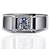 100% Pure 18K White Gold Moissanite Diamond Engagement Rings For Men certificate 1.00 Carat Round Brilliant Cut VS D-E-F