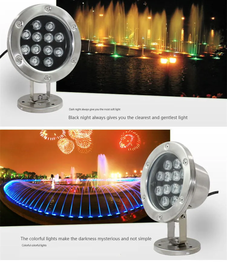 High Quality RGB IP68 AC/DC24V 36W Underwater Led Fountain Ring Nozzle Light