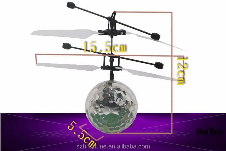 Flash Lighting LED Flying Ball Drone Helicopter Emoji Built-in Shinning Toy TS 