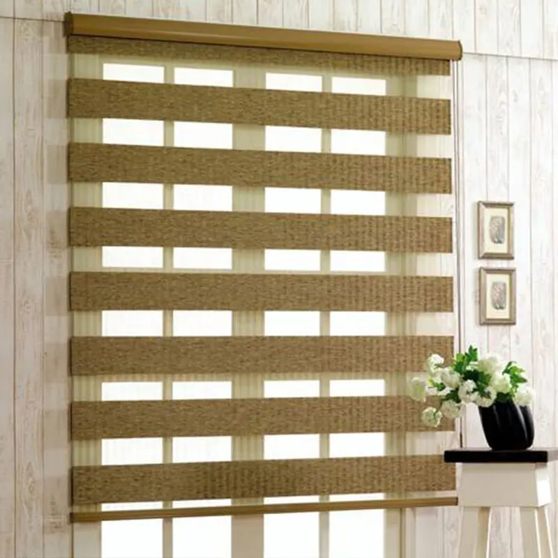 半停电织物银斑马两层卷帘