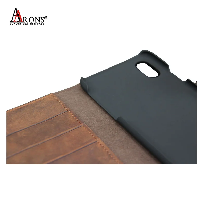 Standing Flip Cover Wallet Style Real Leather Cell Phone Case With 3 Card Slots, Luxury Cover For iPhone X Back Case Leather