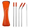 stainless steel straw fda with case / metal drinking straw