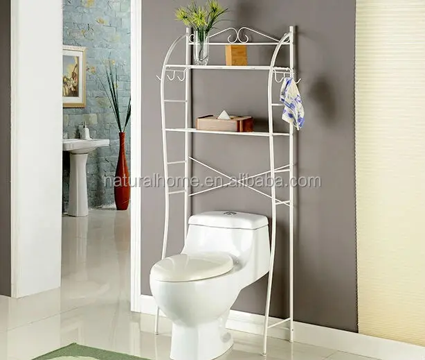 De Alta Calidad De Metal Negro Rack De Almacenamiento De Baño 3 Niveles