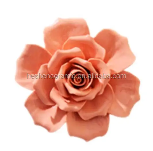 7cm 9cm 12cm Handmade Ceramic Rose Flowers with Custom Color