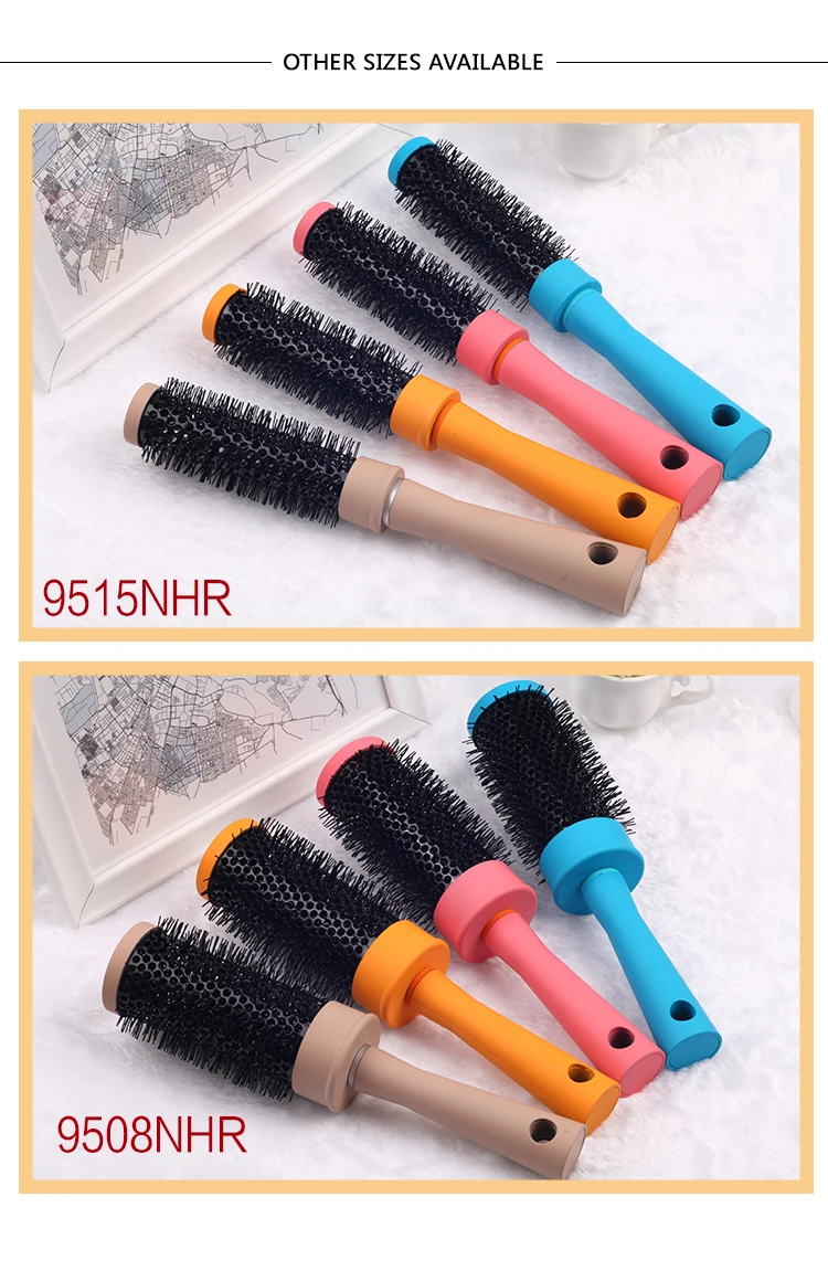 EUREKA 9515NHR Aluminum Barrel Hair Brush Nylon Heat-resistant Ceramic Brush Ionic Nano Technology Round Hair Brush