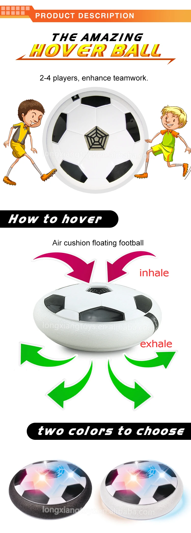 Wholesale Hover Ball Indoor Safe Light-Up Air Power LED Soccer