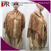 winter newest women faux suede fabric scarf suede fringe shawl poncho
