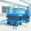 Blue Color Manual Scissor Lift Platform 3 Meter High / 500Kg Loading