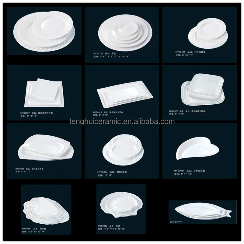 Hotel Tableware Restaurant Dinnerware Ceramic White Oval Shape Sunrise ...