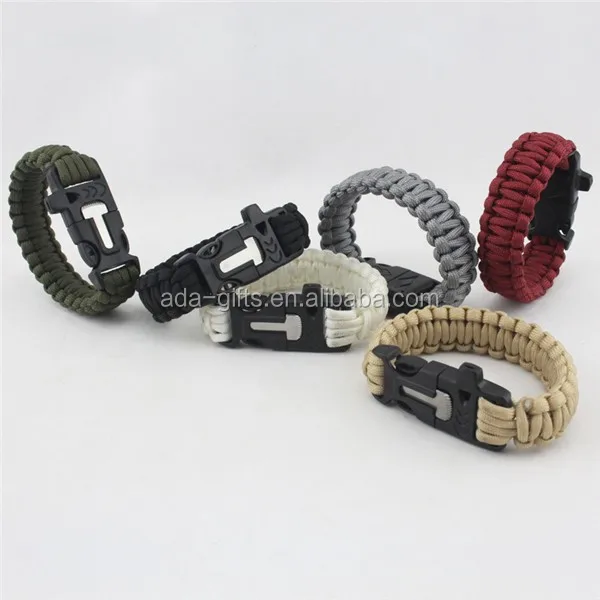 Wholesale Compass Fire Starter Outdoor Paracord Survival Bracelet With ...