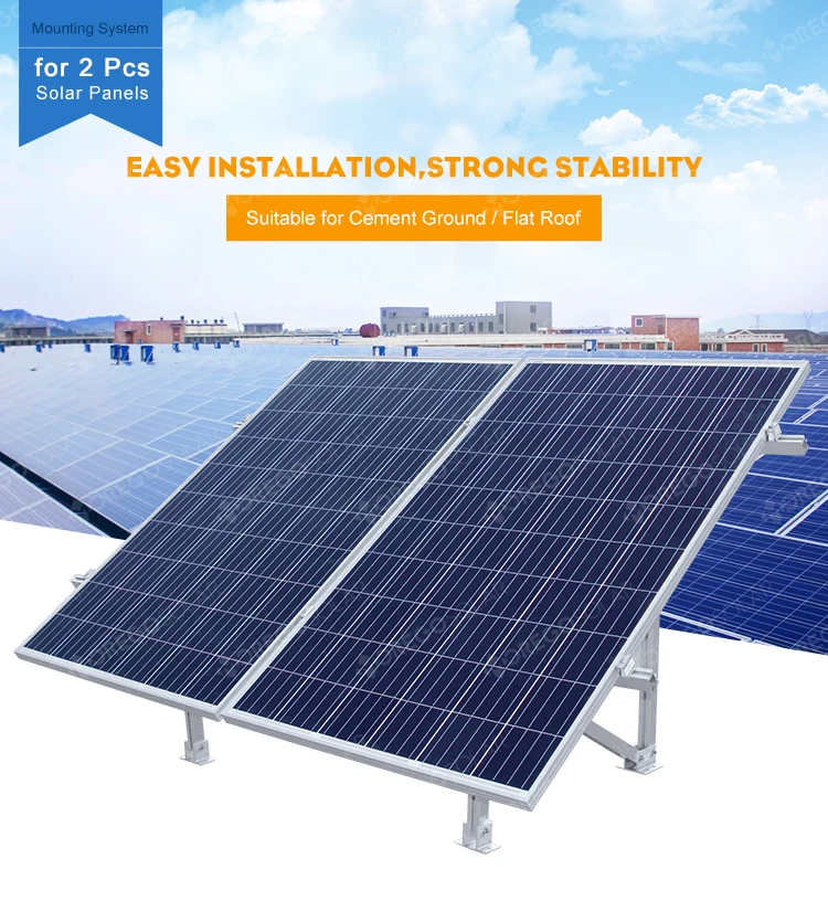 Light Weight Aluminum Solar Panel Mounting System With 2pcs Solar Panels For Solar Panel System