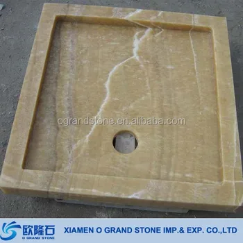 Yellow Onyx Marble Solid Shower Stone Tray Yellow Onyx Marble Solid Shower Stone Tray