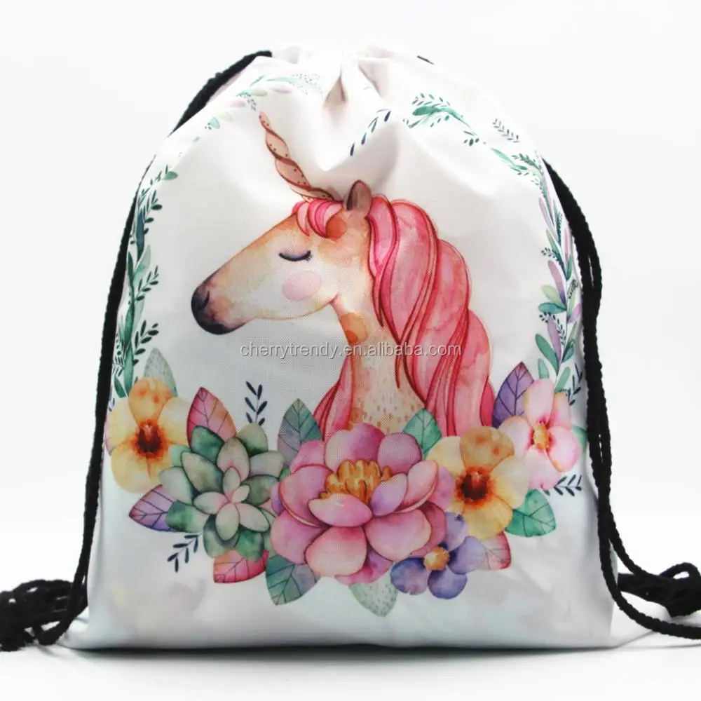 unicorn drawstring backpack