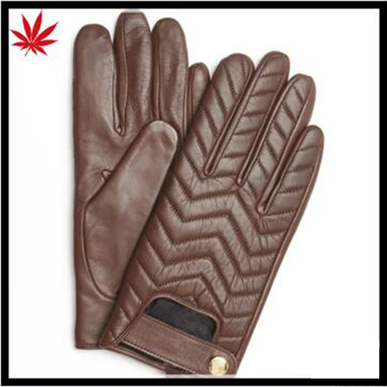 Women's Contrast Wool-Lined sheepskin Leather Gloves