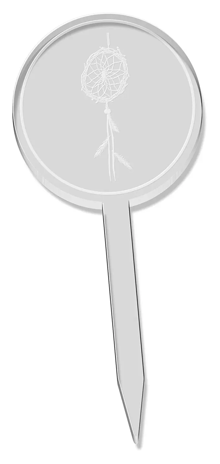 6 x 'Dreamcatcher' Clear Cupcake Picks / Cake Toppers (CT00003695)