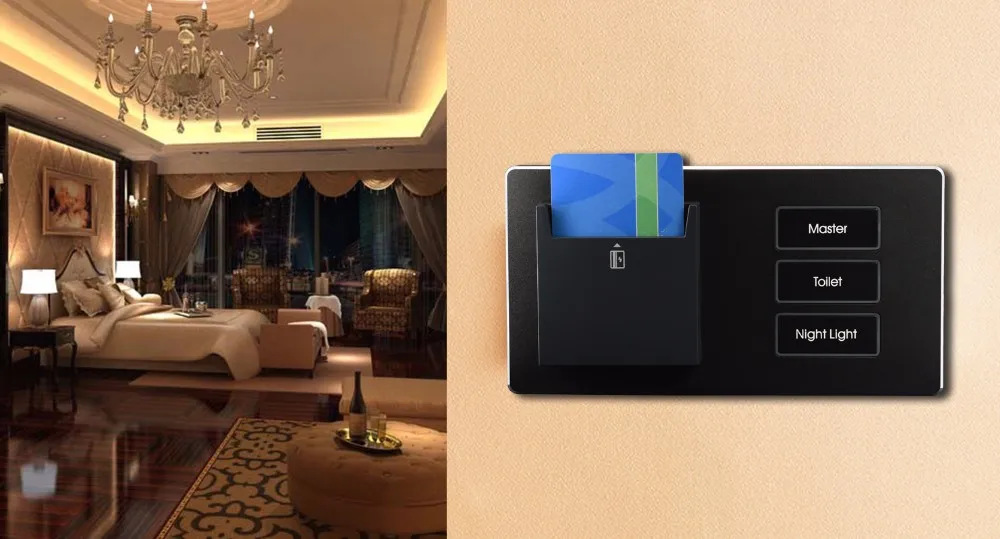酒店客房 rfid 卡钥匙电源开关,节能开关, 190 v-250 v 带灯开关