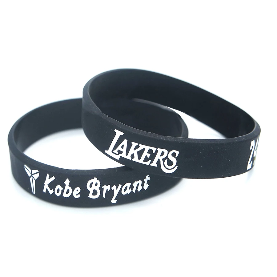 Custom Made Lakers Silicone Bracelets Kabe Bryant Rubbern Wrist Bands ...