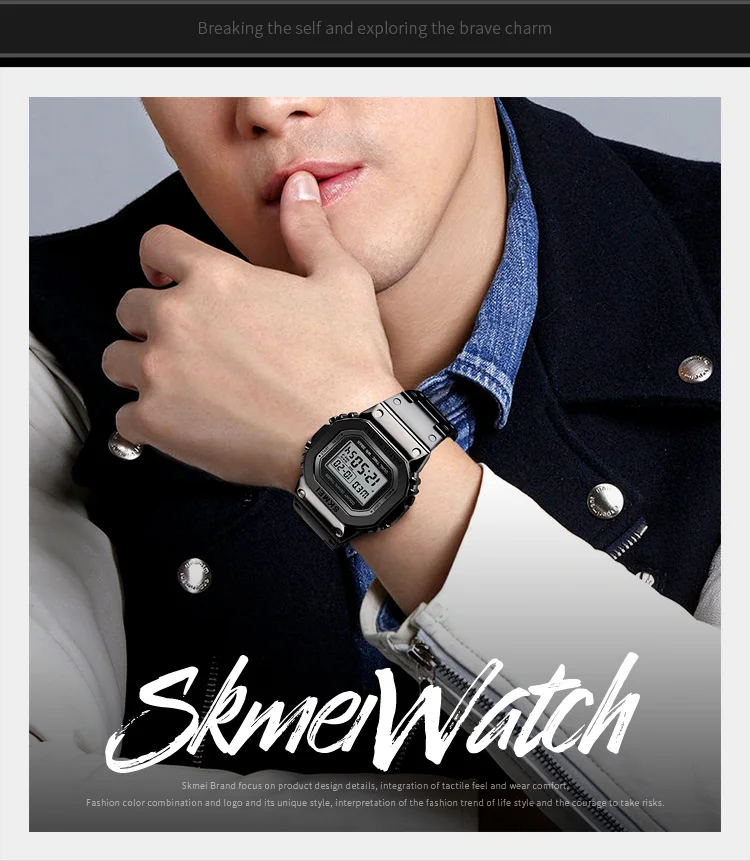 Top Brand SKMEI Men's Watch Waterproof Chronograph Countdown men digital watch Fashion Outdoor Sport Wristwatch  Alarm Clock1456