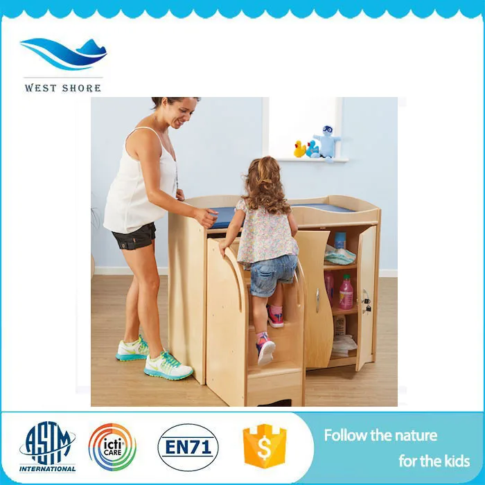 Finestquality Wood Daycare Furniture Portable Baby Crib With Changing