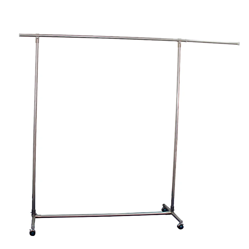 Telescopic Display Wheels Garment Rack H0ttw Stainless Steel Telescopic