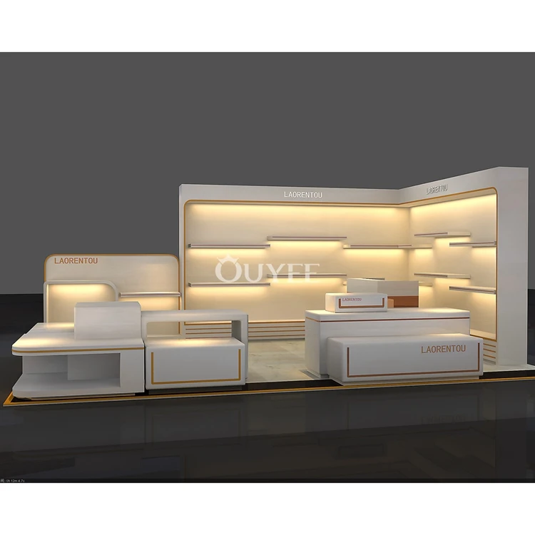 Shoe Store Furniture Display Table Shoe Kiosk Display Rack Wooden Shoes