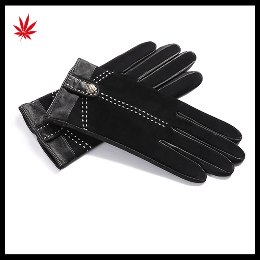 Women's hot selling fashion high-grade suede gloves for wholesale
