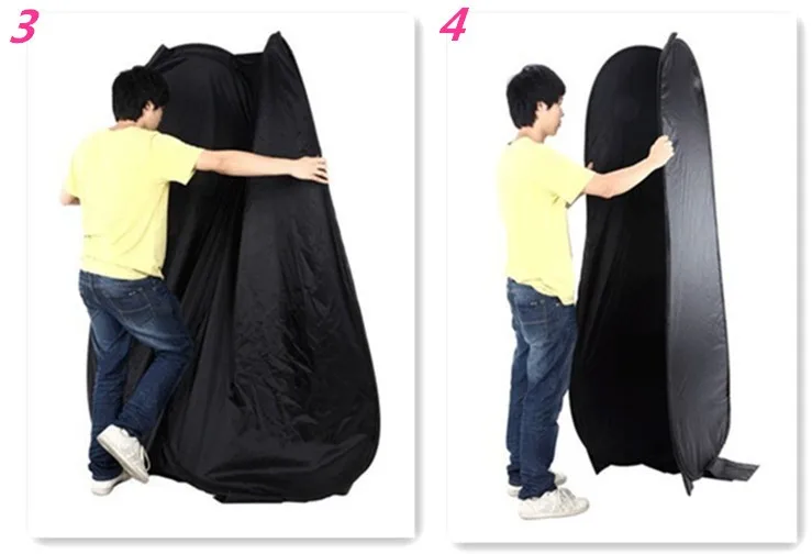 Collapsible Indoor/Outdoor Camping Photo Studio Pop Up Changing Dressing Tent Fitting Room with Carrying Case(Black)