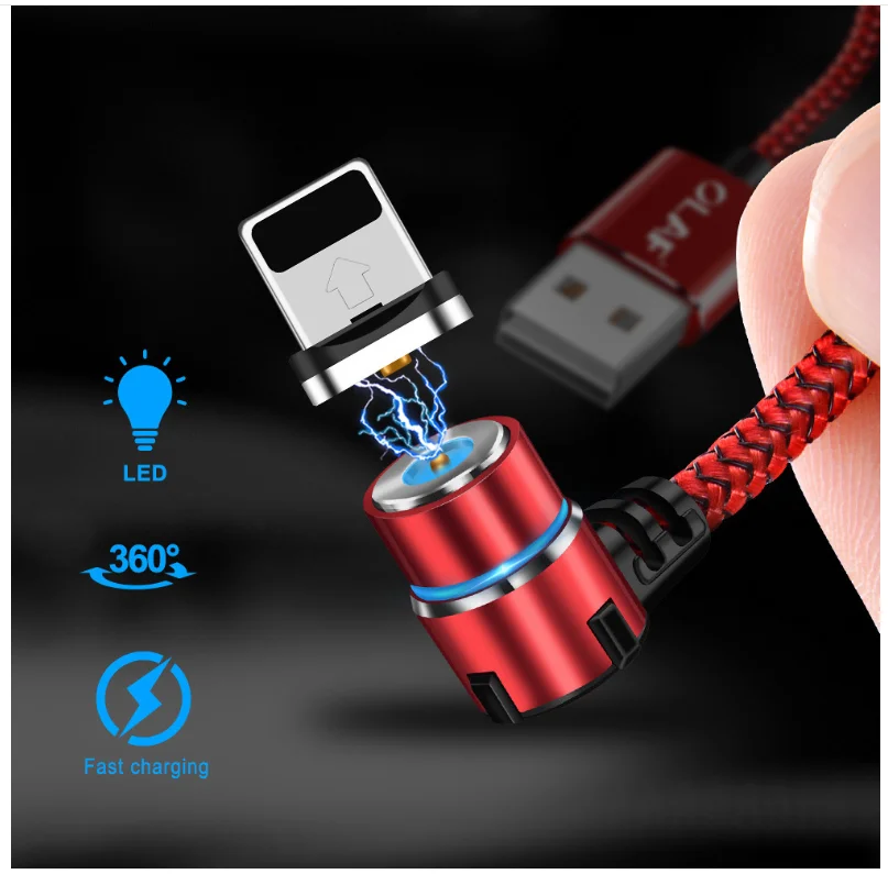 2.4A 3 in 1Magnetic Charge Cable 1M TYPE C Micro USB Cable For iPhone XR XS Max X Magnet
