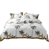 Leopard Pattern Lace 100%Cotton Bedsheet Quilt Set Bedding Set