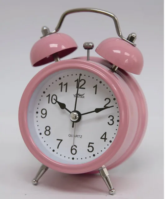 4.5" Twin Bell Alarm Clock,Quartz Analog Table Alarm Clock,Belling Desk