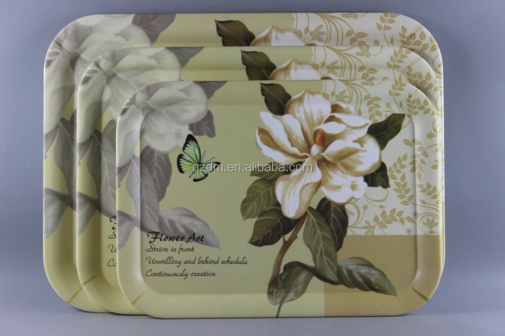 Popular Design Melamine Serving Tray Set Of 3pc