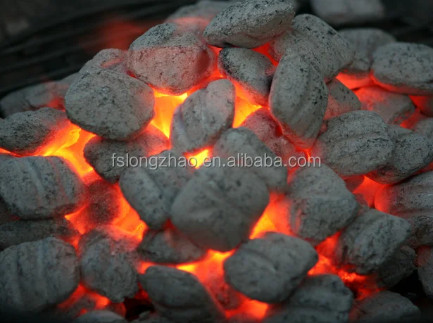 High Calorific Value coconut shell sawdust bbq charcoal briquette