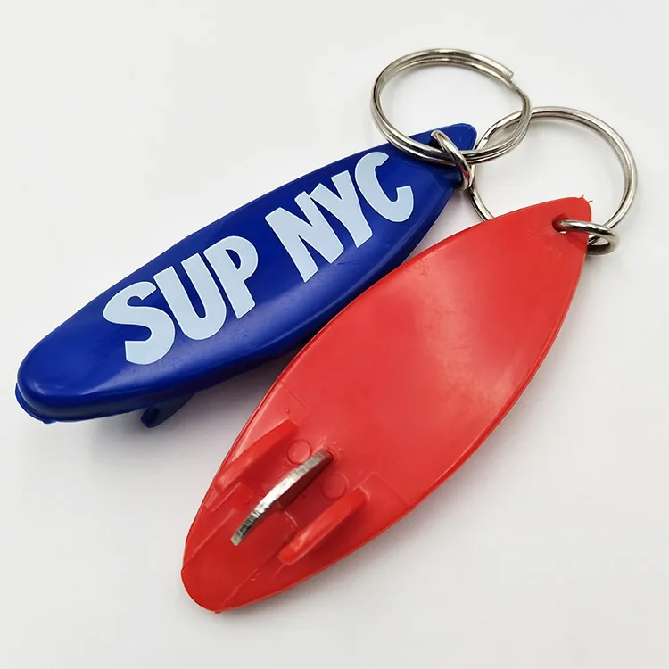 Wholesale Custom Logo Plastic Surfboard Bottle Opener Keychain Buy