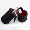 Makeup Brush Set With Round Cylinder Holder in Black Color