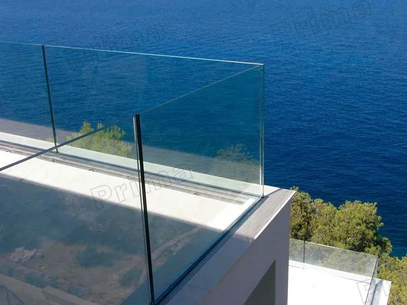Balcony with glass railing - decoration house.