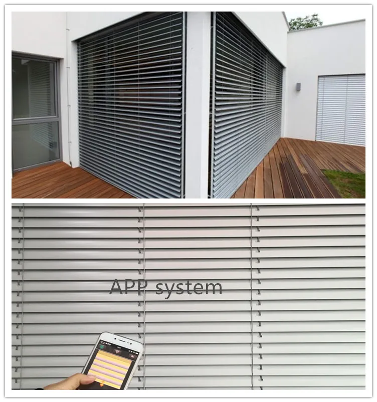 Latest External Strong Wind Resistant App Motorized Mechanism Aluminum Louvers Blind /shutter