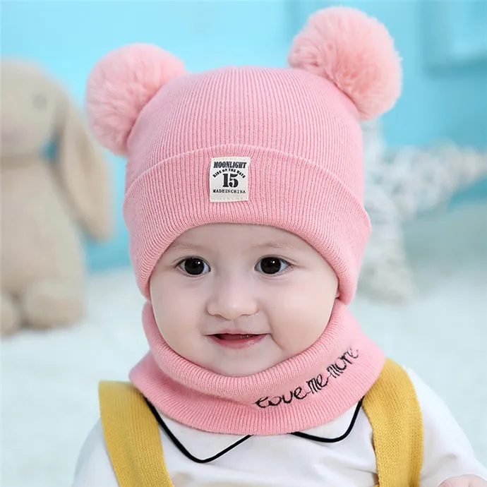 Wholesale Winter Newborn Knitted Beanie Caps Baby Cotton Warm Hat With ...