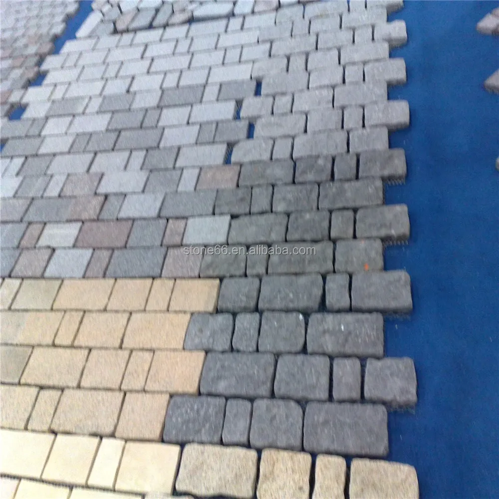 Grey Granite Paving Cubes On Mesh Cheap Driveway Cube Stone Paving