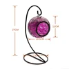 Handmade Mosaic Glass Lantern with iron stand